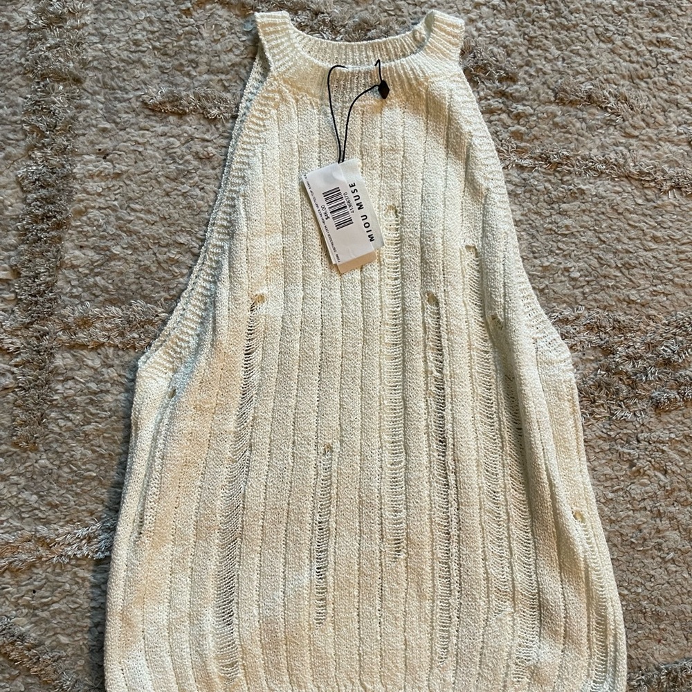 Miou Muse Distressed Fitted Top